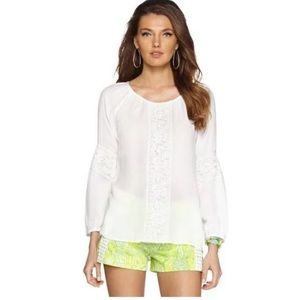 Lilly Pulitzer White Briony Top Resort Size S